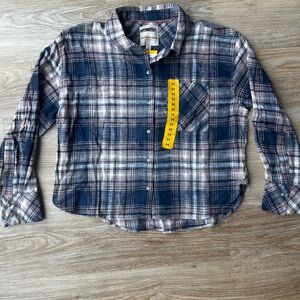 Scotch & Soda Navy and Pink Plaid Shirt